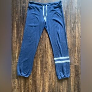 MONROW Plush Stripe Straight Leg Sweat